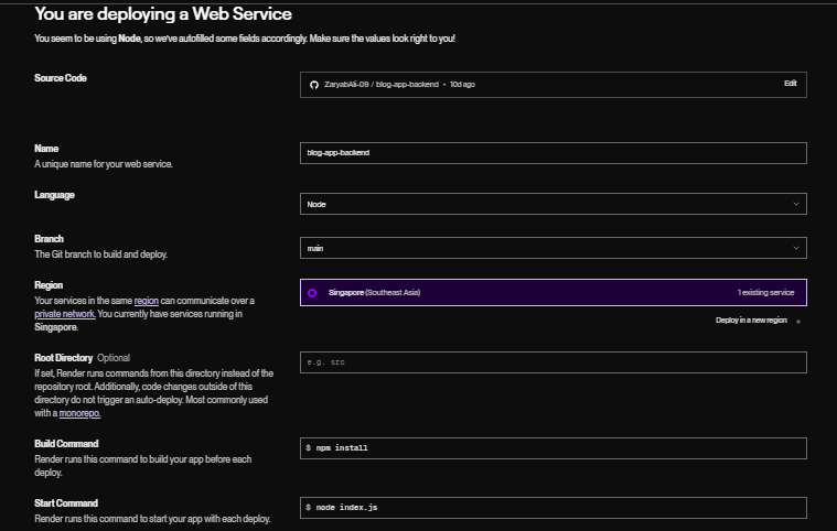 Deploy Express js App